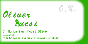 oliver mucsi business card