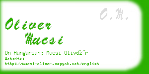 oliver mucsi business card